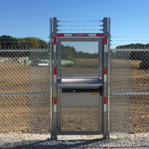 full height high security ADA gate installed in a fence line