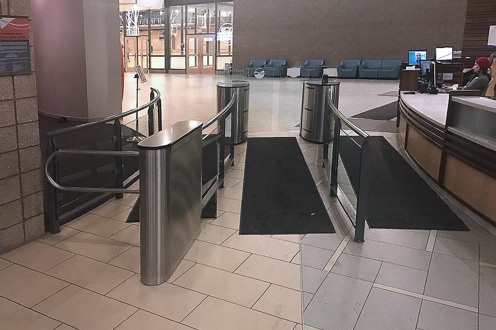 Hayward Turnstiles FH optical glass & MR-200-ADA Compliant security entry systems electronic for hospitals, office lobbies