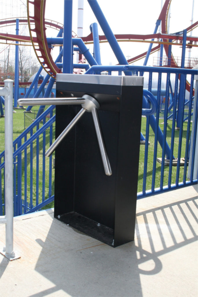 Hayward Turnstiles Security entry tripod systems, gates Six Flags Amusement Parks subway turnstile, outdoor commercial security access gates, systems manufacturers, suppliers company
