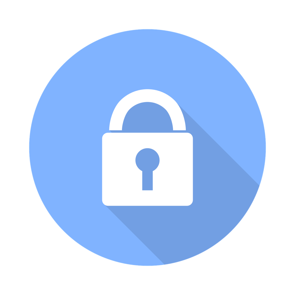 what padlock icon over a blue background