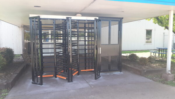 black powdercoat outdoor turnstile