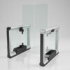 full sized swinging glass optical turnstile for office lobbies