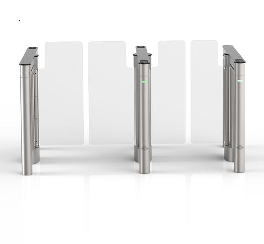 two lanes of optical turnstiles with one ADA Compliant Lane Width