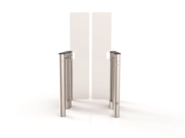 high barrier optical swing turnstile over white background