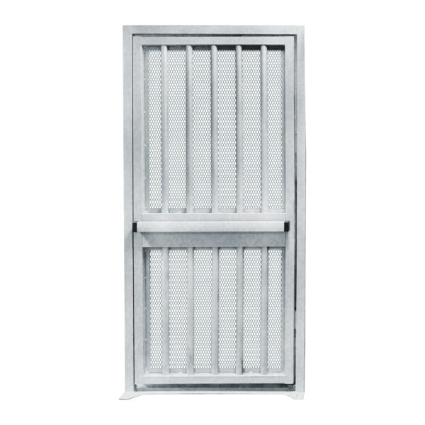 full height gate with mesh infill and panic bar full height security gate in galvanized color