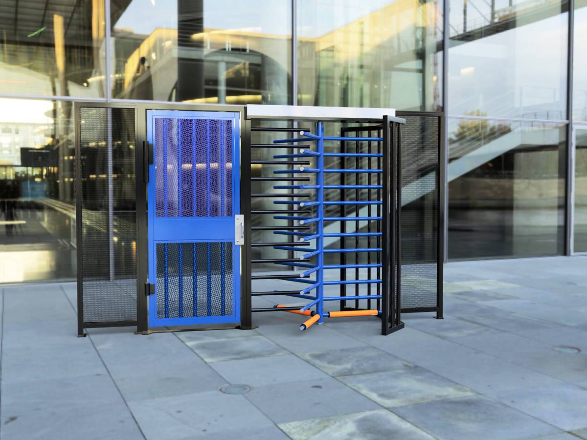 Blue and Black HT431 and HTGM Barriers Hayward Turnstiles