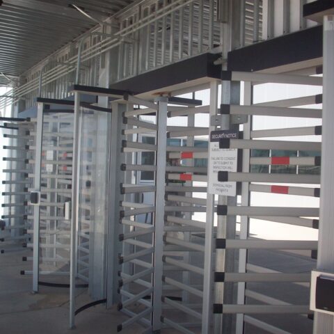 HT80 Full Height Turnstile Installed Hayward Turnstiles