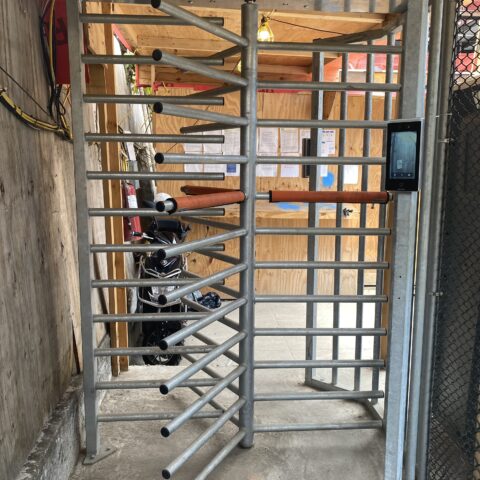 construction site turnstile with facial recognition full height turnstile