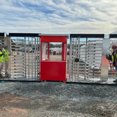 HT430P Installed with a Guard Booth Hayward Turnstiles